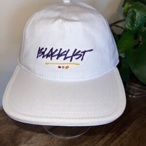 BLACKLIST White Embroidered Logo Baseball‎ Cap One Size Cotton Adjustable Strap